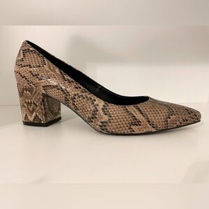 STEVE MADDEN Leather Snake Print Heels